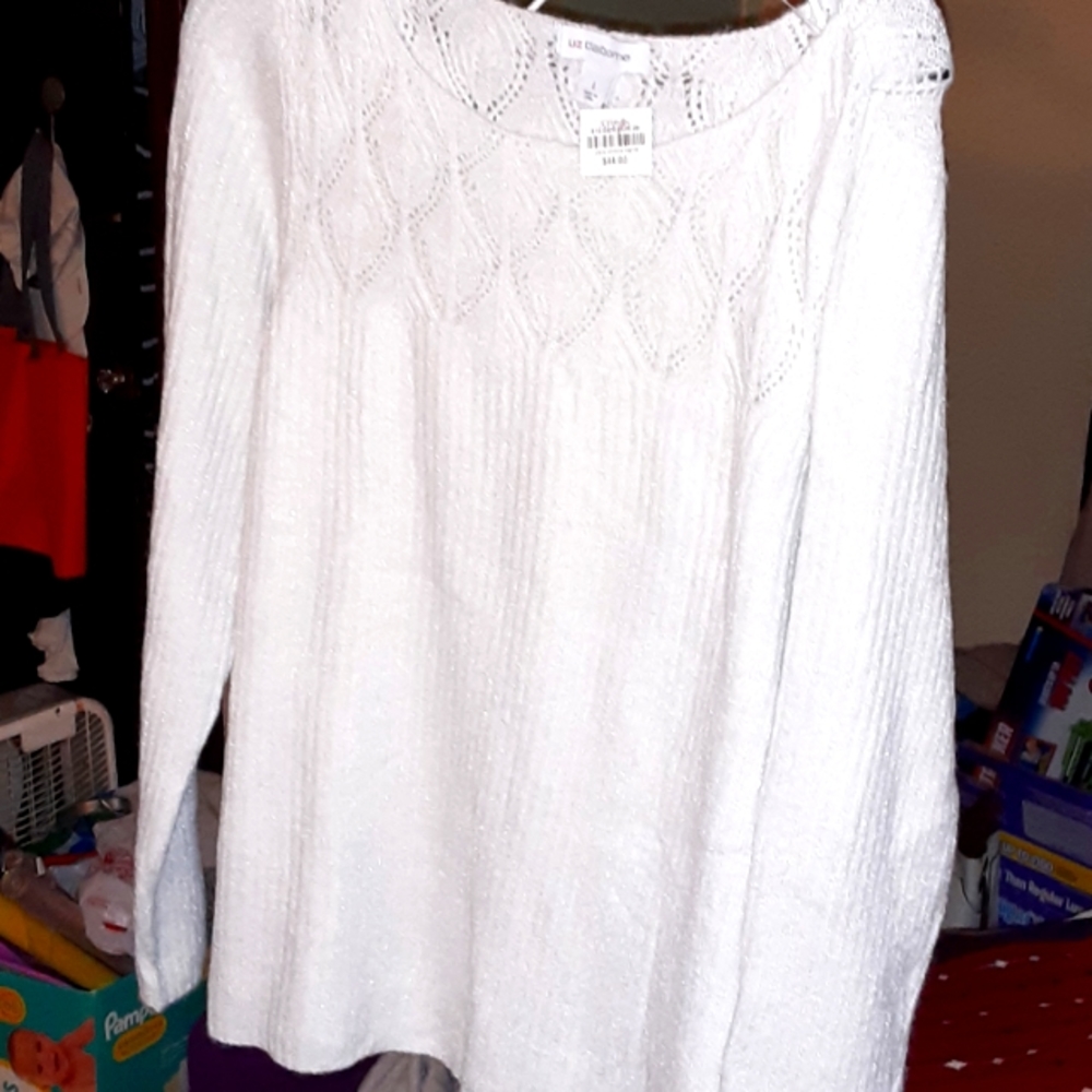 Lace stitched sweater